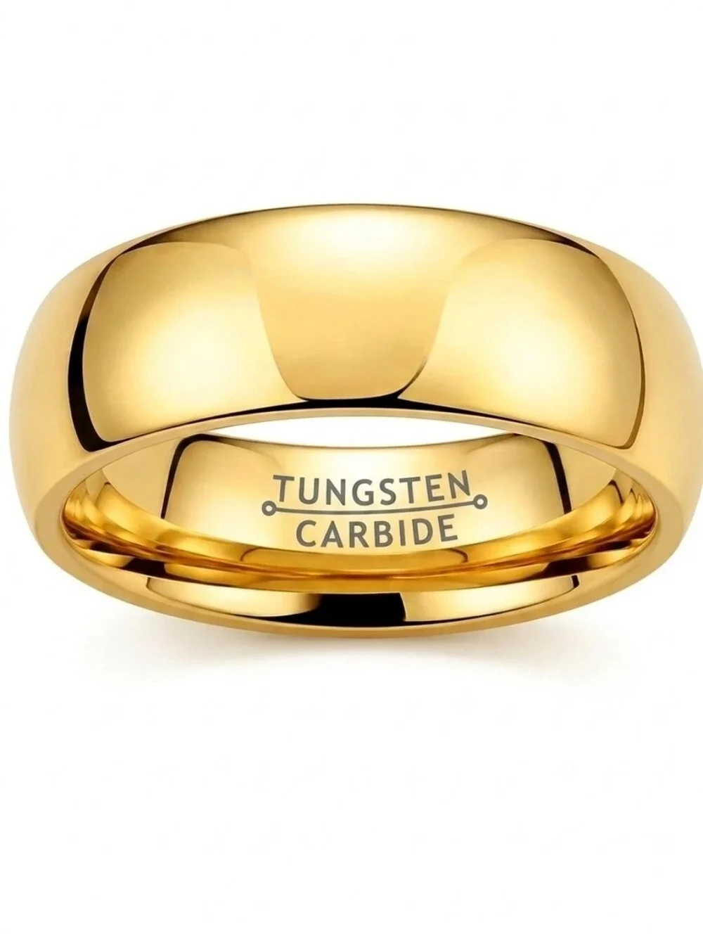 8mm Tungsten Gold Wedding Band